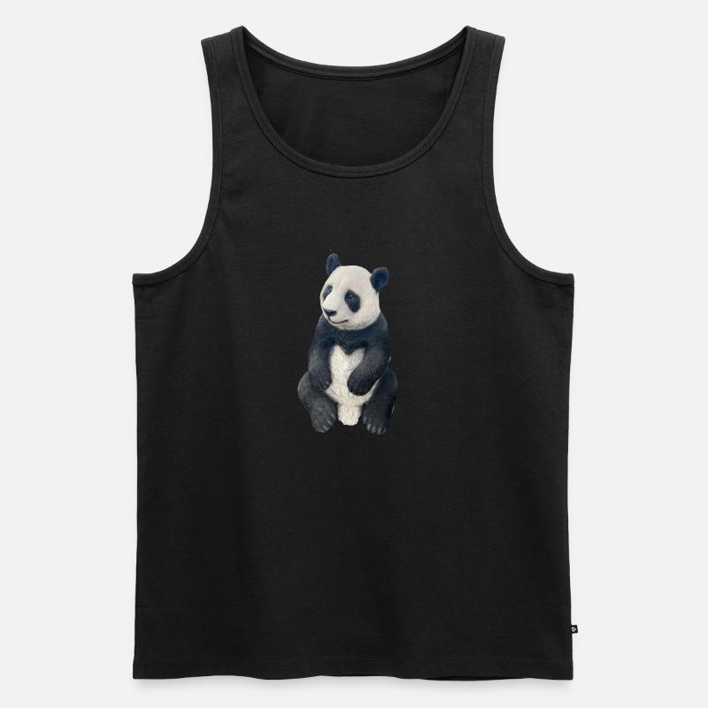 Panda - Männer Premium Bio Tank Top - Schwarz