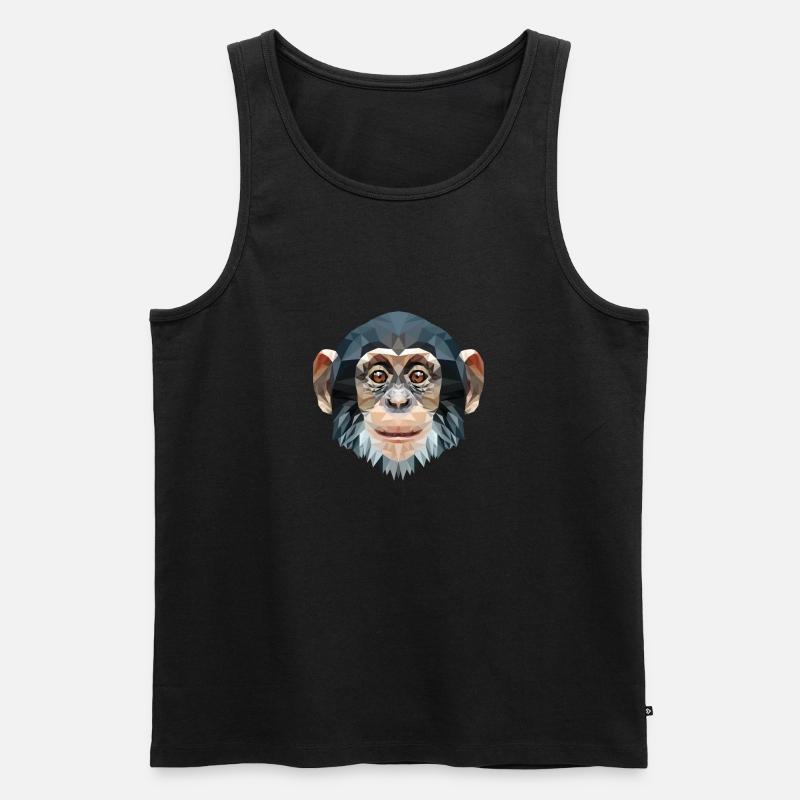 Polygon Design Affe Schimpanse - Männer Premium Bio Tank Top - Schwarz
