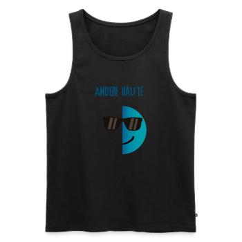 Andere Hälfte - Partnershirt - Männlich - Männer Premium Bio Tank Top - Schwarz - Vorne - AI Model Male 178 light (178cm)