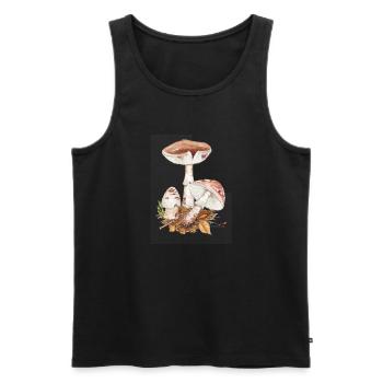 Pearl mushroom (Amanita rubescens) - Men's Premium Organic Tank Top - black - Front - AI Model Male 178 light (178cm)