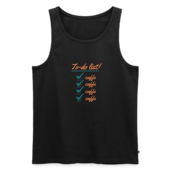 Réveillez-vous et sentez le café - Débardeur bio Premium Homme - noir - Devant - AI Model Male 178 light (178cm)