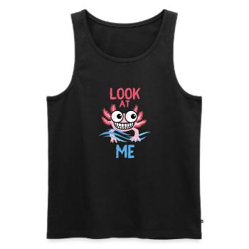Axlotl - LOOK AT ME - Men's Premium Organic Tank Top - black - Front - AI Model Male 178 light (178cm)