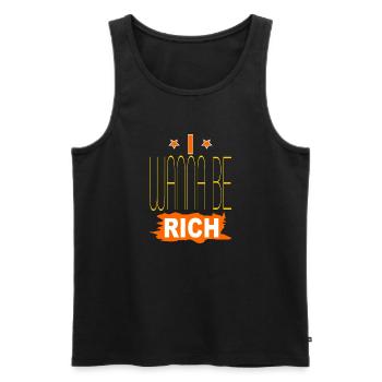 I wanna be rich - Débardeur bio Premium Homme - noir - Devant - AI Model Male 178 light (178cm)