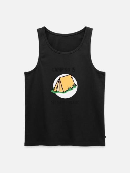 Camping is my happy place - Men's Premium Organic Tank Top - black