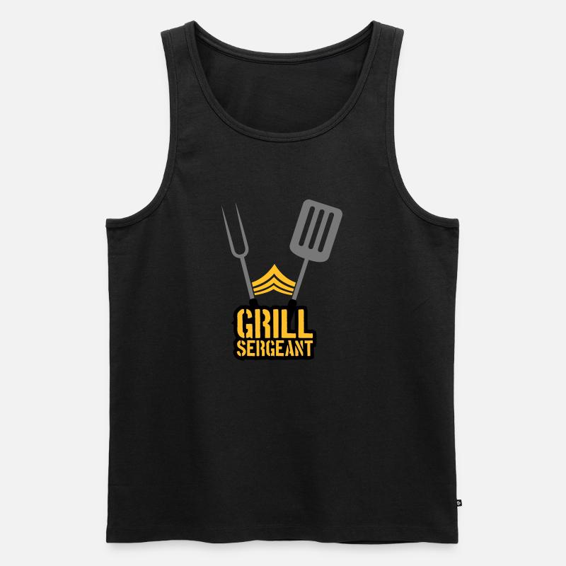 Grillparty Grill Sergeant Barbecue - Männer Premium Bio Tank Top - Schwarz