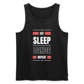 manger dormir danser répéter l’idée cadeau danser en disant - Débardeur bio Premium Homme - noir - Devant - AI Model Male 178 light (178cm)