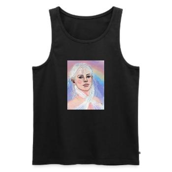 Femme avec arc-en-ciel - Débardeur bio Premium Homme - noir - Devant - AI Model Male 178 light (178cm)
