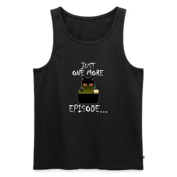 Just One More Episode - Binge Watch Katze - Männer Premium Bio Tank Top - Schwarz - Vorne - AI Model Male 178 light (178cm)