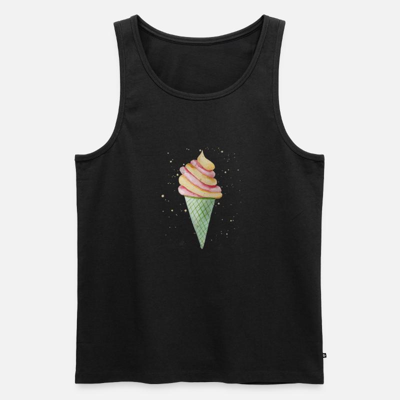 Softeis mit Sprinkles - Männer Premium Bio Tank Top - Schwarz