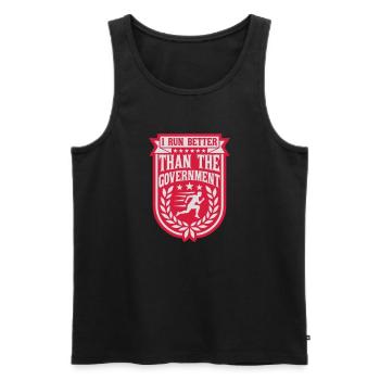 run better than government - Men's Premium Organic Tank Top - black - Front - AI Model Male 178 light (178cm)