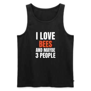 J’adore les abeilles et peut-être 3 personnes drôles - Débardeur bio Premium Homme - noir - Devant - Michal (187cm)