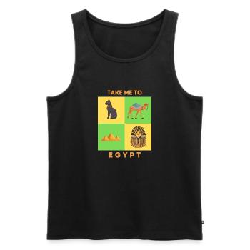 EMMÈNE-MOI EN ÉGYPTE - Débardeur bio Premium Homme - noir - Devant - AI Model Male 178 light (178cm)