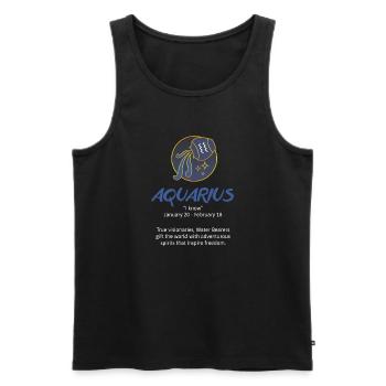 Wassermann Tierkreis und Sternzeichen Astrologie - Männer Premium Bio Tank Top - Schwarz - Vorne - AI Model Male 178 light (178cm)