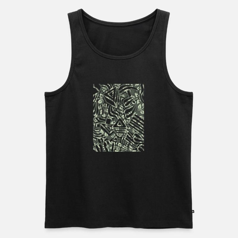 Geometrischer Druck - Männer Premium Bio Tank Top - Schwarz