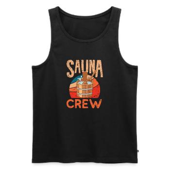 Sauna Crew Saunaclub Geschenk - Männer Premium Bio Tank Top - Schwarz - Vorne - AI Model Male 178 light (178cm)