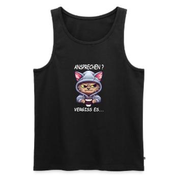Ansprechen - Vergiss es Kaffee Spruch Katzen - Männer Premium Bio Tank Top - Schwarz - Vorne - Michal (187cm)