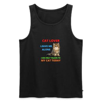 Cat Lover Leave Me Alone I Am Only Talking - Men's Premium Organic Tank Top - black - Front - Michal (187cm)