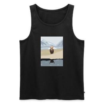 Vache - Débardeur bio Premium Homme - noir - Devant - Michal (187cm)