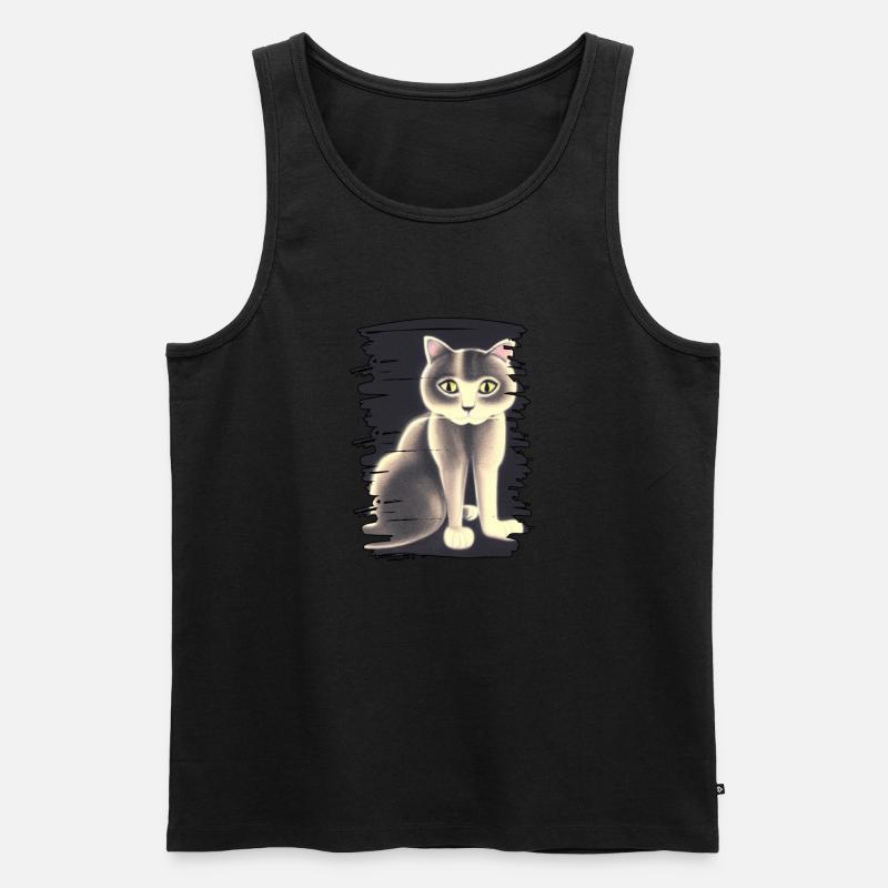 Katzebild - Männer Premium Bio Tank Top - Schwarz
