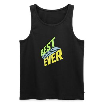 best cousin ever quote - Men's Premium Organic Tank Top - black - Front - Michal (187cm)
