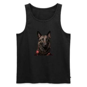 Hollandse Herder Valentins Tag - Männer Premium Bio Tank Top - Schwarz - Vorne - AI Model Male 178 light (178cm)