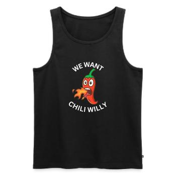 We Want Chili Willy - Men's Premium Organic Tank Top - black - Front - AI Model Male 178 light (178cm)