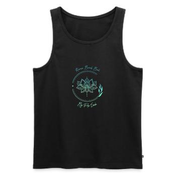 Karma Beach Blue Lotus Flower - Men's Premium Organic Tank Top - black - Front - Michal (187cm)