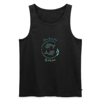 Karma Beach fishes bleu - Débardeur bio Premium Homme - noir - Devant - Michal (187cm)