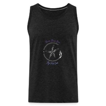 Karma Beach starfish purple blue - Men's Premium Organic Tank Top - charcoal grey - Front - Alexander (188cm)