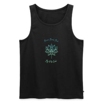 Blue lotus flower Karma Beach - Men's Premium Organic Tank Top - black - Front - AI Model Male 178 light (178cm)