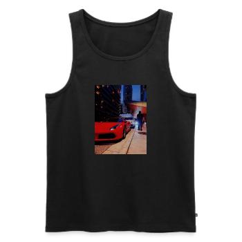 miami luxury cars - Men's Premium Organic Tank Top - black - Front - Michal (187cm)