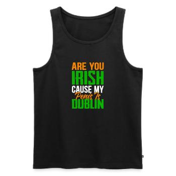 dublin - Men's Premium Organic Tank Top - black - Front - Michal (187cm)