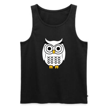 Owl Black and White - Men's Premium Organic Tank Top - black - Front - AI Model Male 178 light (178cm)