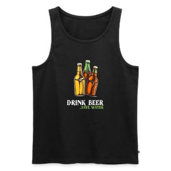 Buvez de la bière - Débardeur bio Premium Homme - noir - Devant - Michal (187cm)