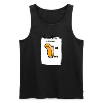 Weekend motivation on - Men's Premium Organic Tank Top - black - Front - AI Model Male 178 light (178cm)