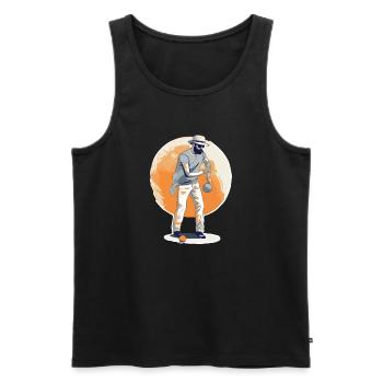 The petanque player - Men's Premium Organic Tank Top - black - Front - AI Model Male 178 light (178cm)