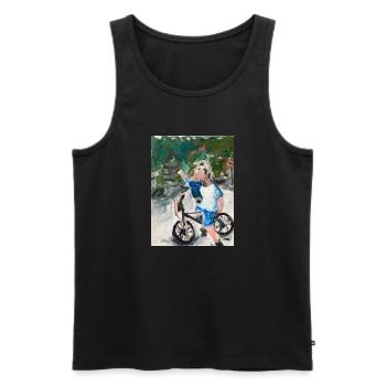 Together / Zusammen - Männer Premium Bio Tank Top - Schwarz - Vorne - AI Model Male 178 light (178cm)
