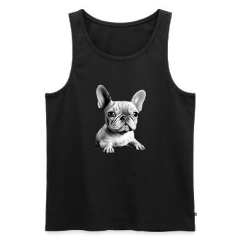 Chiens Chien bouledogue Français Chien Propriétaire - Débardeur bio Premium Homme - noir - Devant - Michal (187cm)