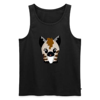 Cute Kawaii Hyena Pocket Design - Men's Premium Organic Tank Top - black - Front - AI Model Male 178 light (178cm)