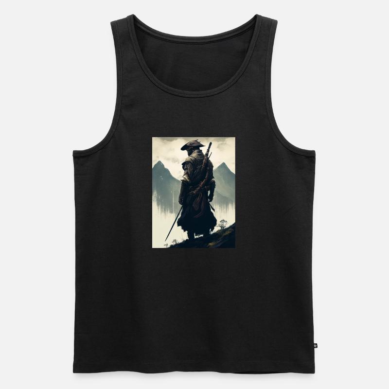 Berg-Samurai - Männer Premium Bio Tank Top - Schwarz