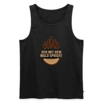 Wald shinrin yoku Holz Waldmeditation Waldläufer - Männer Premium Bio Tank Top - Schwarz - Vorne - AI Model Male 178 light (178cm)