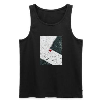 56C985CE AB9A 4188 8125 BC1F3368ECC8 - Männer Premium Bio Tank Top - Schwarz - Vorne - AI Model Male 178 light (178cm)