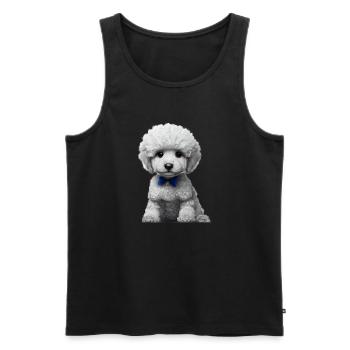 Hundeliebe Pudelwelpe Hundewelpe Pudel Hundehalter - Männer Premium Bio Tank Top - Schwarz - Vorne - Michal (187cm)