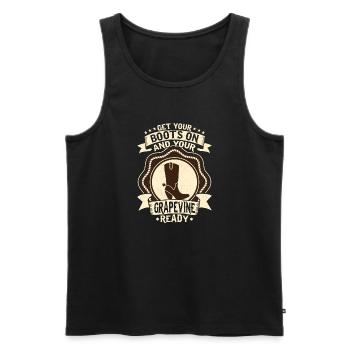 Get Your Boots On And Your Grapevine Ready Music L - Men's Premium Organic Tank Top - black - Front - AI Model Male 178 light (178cm)