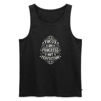 The essentials - Men's Premium Organic Tank Top - black - Front - Michal (187cm)