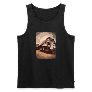 Maison Alsacienne Dessin - Débardeur bio Premium Homme - noir - Devant - AI Model Male 178 light (178cm)