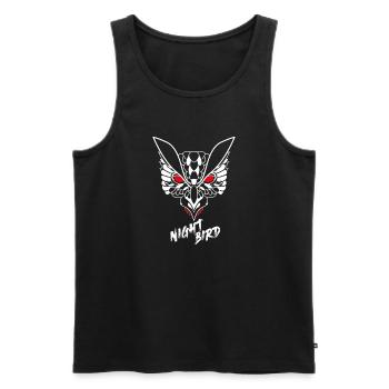 Night bird - Débardeur bio Premium Homme - noir - Devant - AI Model Male 178 light (178cm)