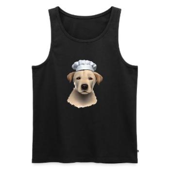 Puppy Cooking Golden Retriever Restaurateur Chiens - Débardeur bio Premium Homme - noir - Devant - Michal (187cm)