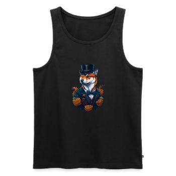 Shiba Inu Hat Crypto Coin Dogecoin Meme Drôle - Débardeur bio Premium Homme - noir - Devant - Michal (187cm)
