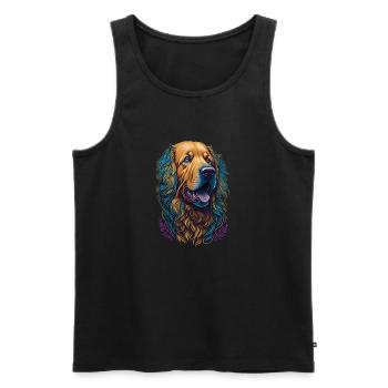 Labrador Hund Hunde Farbenfro - Männer Premium Bio Tank Top - Schwarz - Vorne - Michal (187cm)